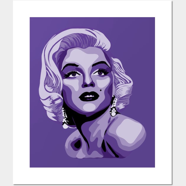 Marilyn Monroe Purple Portrait Wall Art by Slightly Unhinged